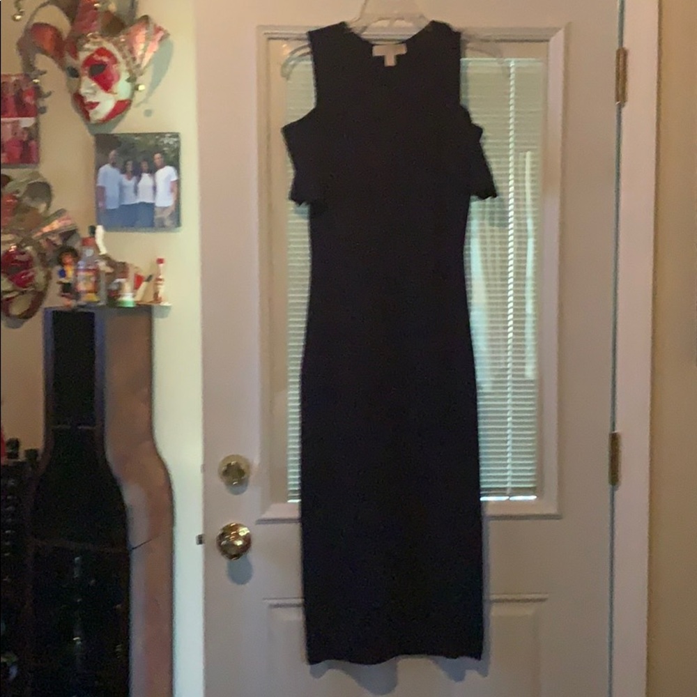 Navy blue midi dress